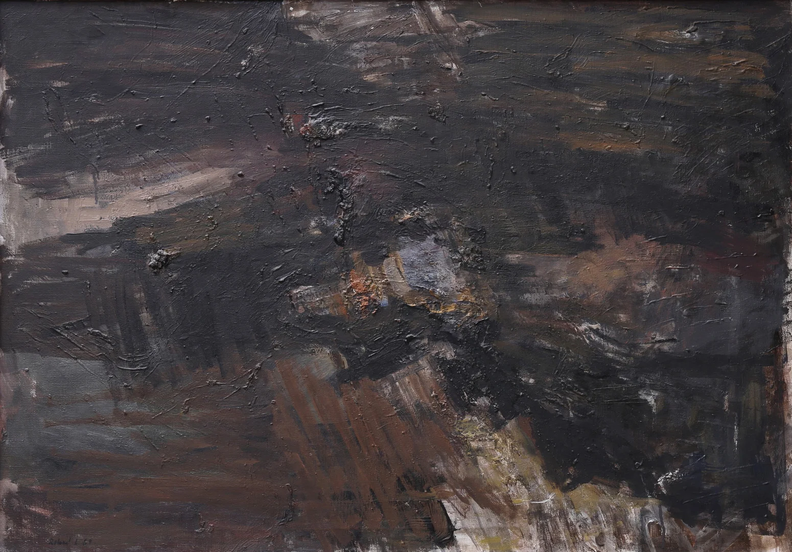 ROLAND LINDBERG. "Strandbild", olja på duk, signerad Roland L 64. — Paintings — Växjö Auktionskammare