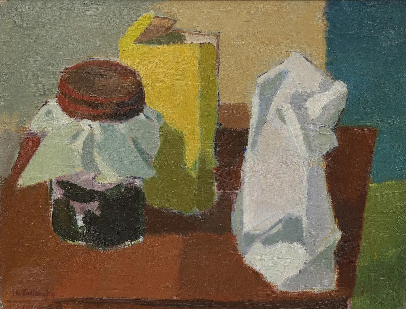 IB TOLLBERG. "Syltburk och påse", olja på pannå, signerad. — Paintings — Crafoord Auktioner Malmö