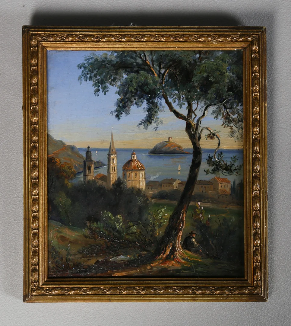 "ITALIAN BAY AT SUNSET" 20TH CENTURY. — Paintings — Bishop & Miller
