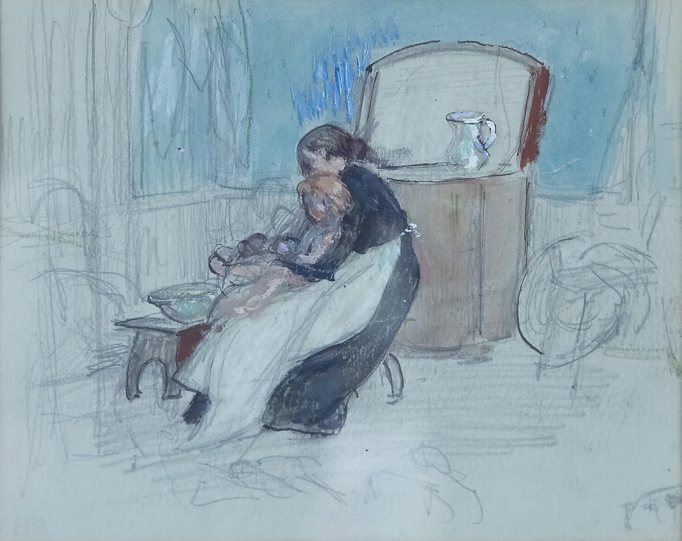 HANNA PAULI. TILLSKRIVEN. Teckning, ca 1900. — Drawings — Kalmar Auktionsverk