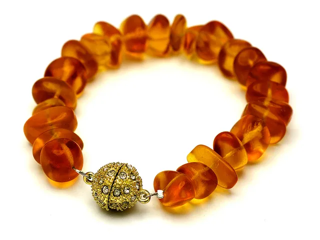 Armband Bärnsten med magnetlås/stenar 21cm