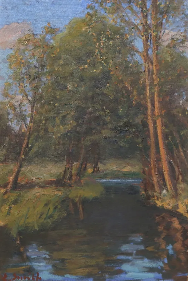 ERNST SMITH. olja på pannå, signerad.