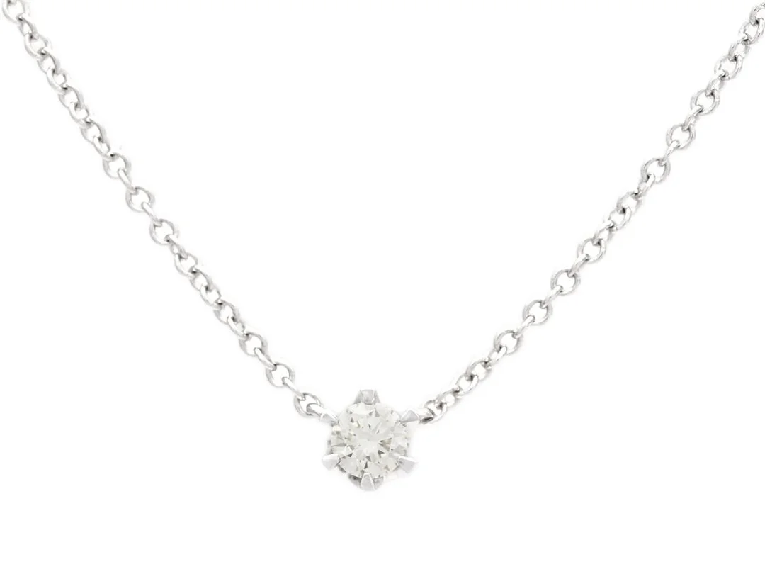 COLLIER, 18K vitguld, briljantslipad diamant ca 0,09 ct, ca TCa/VS, längd 42/45 cm, vikt 1,7 g. — Smycken/Collier — Kaplans