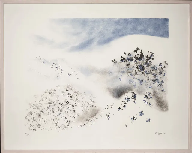 SIXTEN FAGER. Färglitografi, Landskapsmotiv, Numrerad: 3/200, Signerad, 1991.
