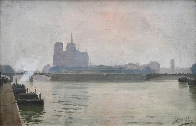 DOMINGO SOLER. View of the Île Saint-Louis, Paris.