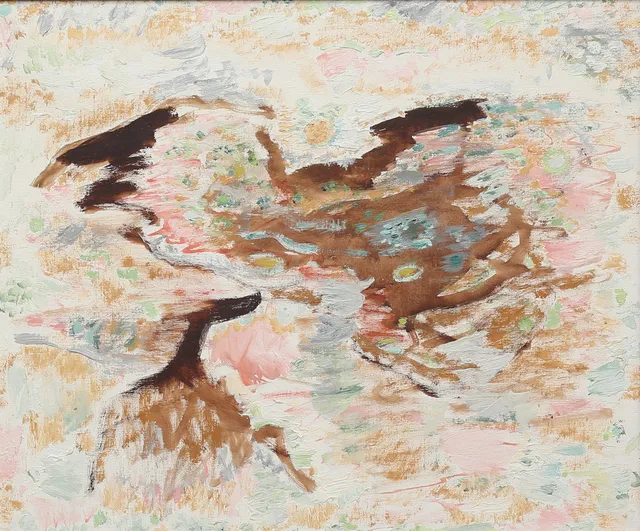 ERIK ORTVAD. "Fragment från Grekland", olja på duk, signerad á tergo, Kos, 1966.