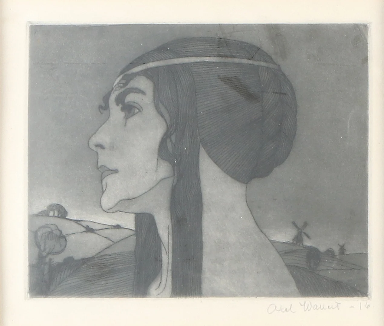 AXEL WALLERT. Etsning. Kvinna. Signerad och daterad -16. — Engravings & Prints — Skånes Auktionsverk