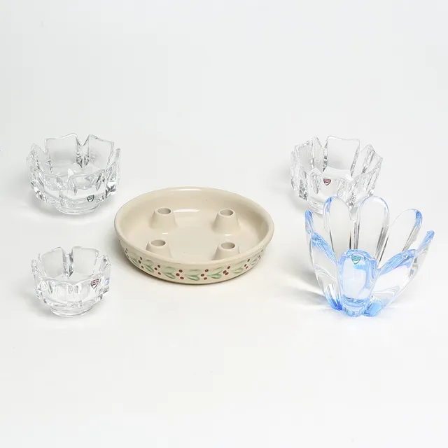 GLAS-/KERAMIKFÖREMÅL, 5 delar, Orrefors/Gabriel.