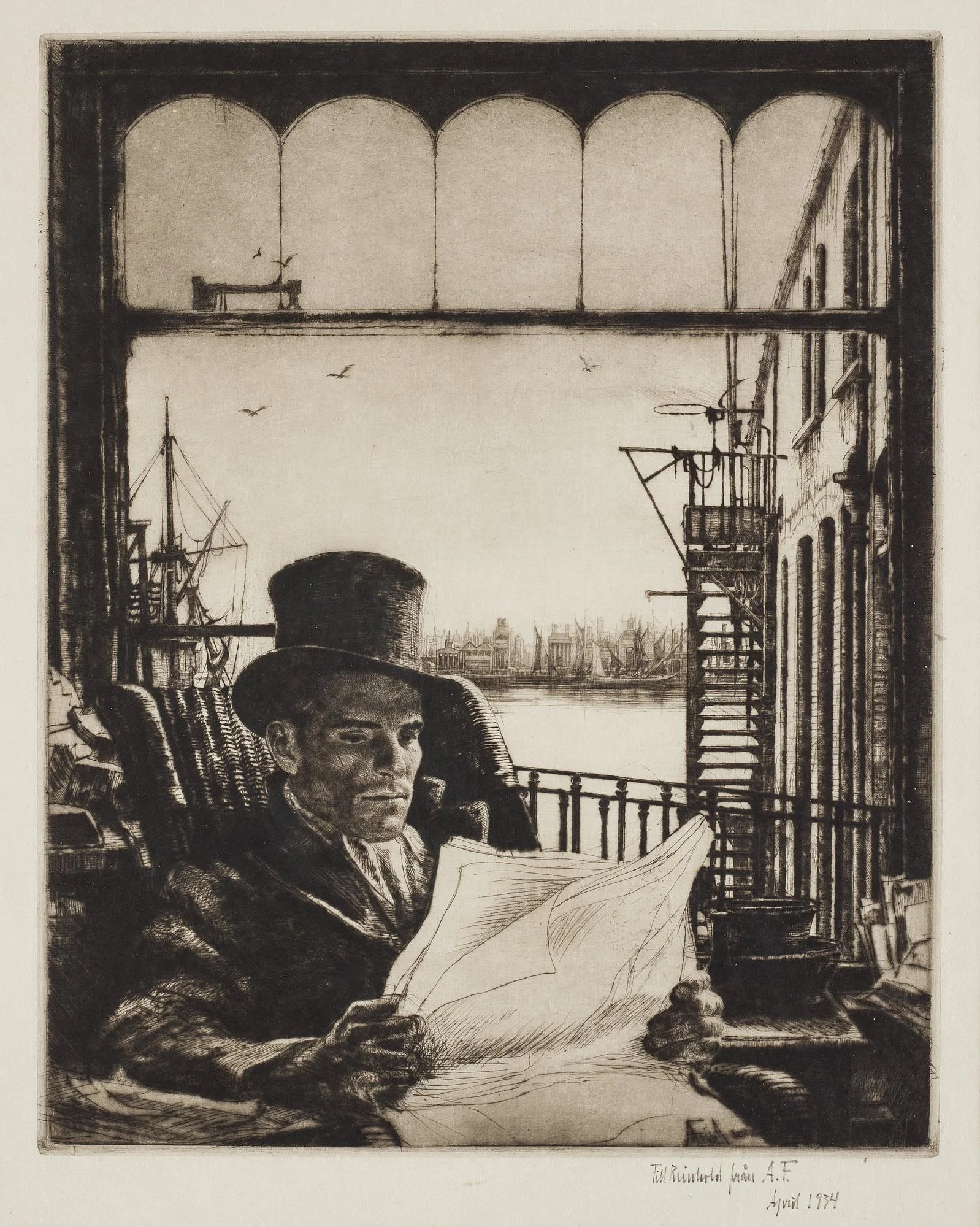Axel Fridell, "Mr. Simmons" (Tidningsläsaren). — Bukowskis