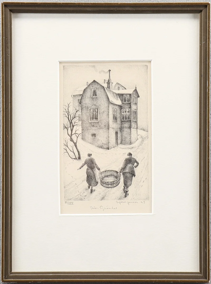 BJÖRN JONSON. "Från Gröndahl". — Engravings & Prints — Karlstad Hammarö Auktionsverk