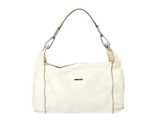 VÄSKA, GUCCI, vintage, vitt skinn, silverfärgade beslag, 31x21x9 cm, dustbag, fläckar, slitage.