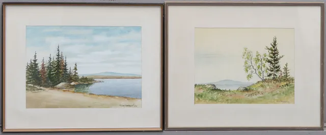 EINAR WALLQUIST. AKVARELLER, 2 st, fjällandskap.