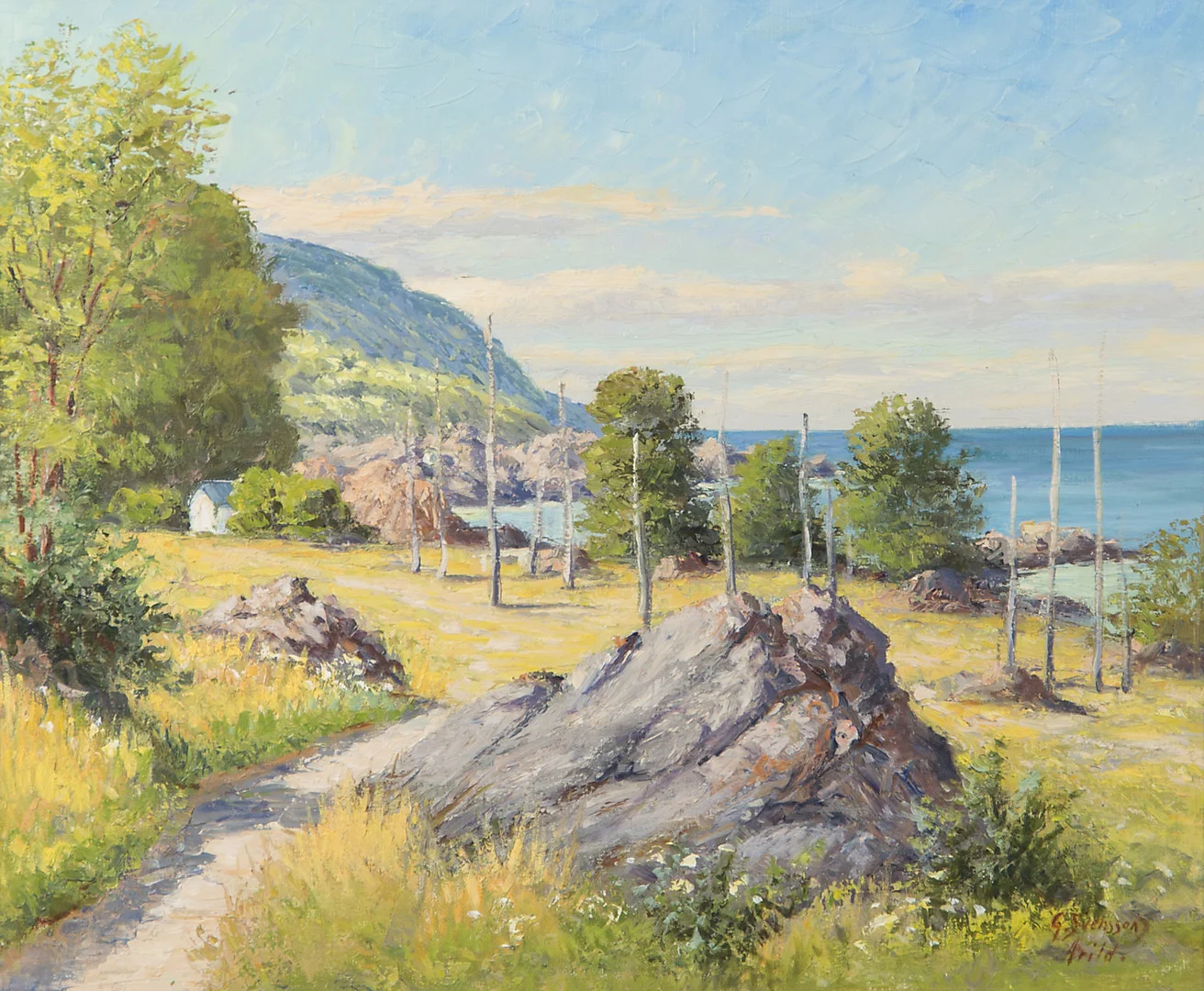 GÖTE SVENSSON. "Strandhagen", olja på duk, signerad G. Svensson Arild. — Paintings — Helsingborgs Auktionskammare