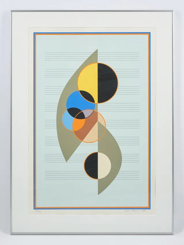 SAM VANNI. Komposition, signerad samt daterad -84, serigrafi 14/100.