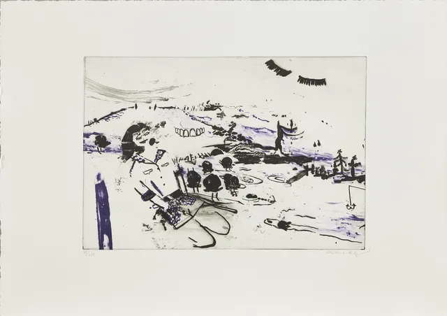 HELENE BILLGREN. (f. 1952) Komposition, etsning, signerad. Numrerad 35/250.