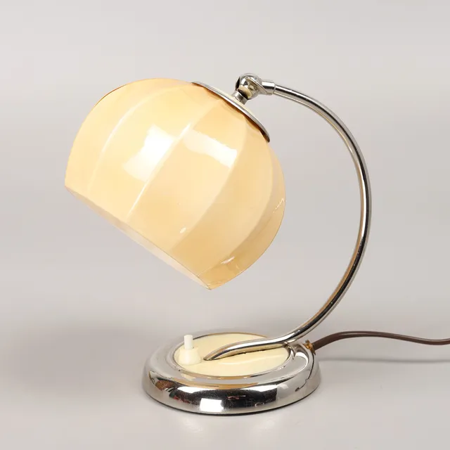 BORDSLAMPA, metall/glas, art deco, 1930-tal.