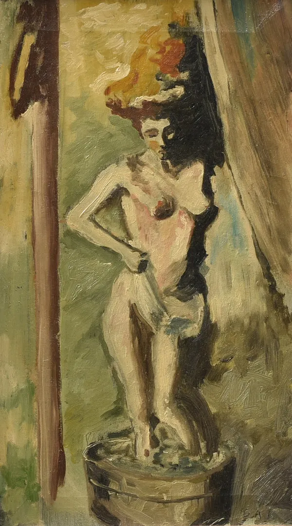 OLUF ALBERT KJÆRGAARD. (f. 1899-1956) Portræt af kvinde. Olie på lærred. Signeret O.A.K DANMARK 20. årh.