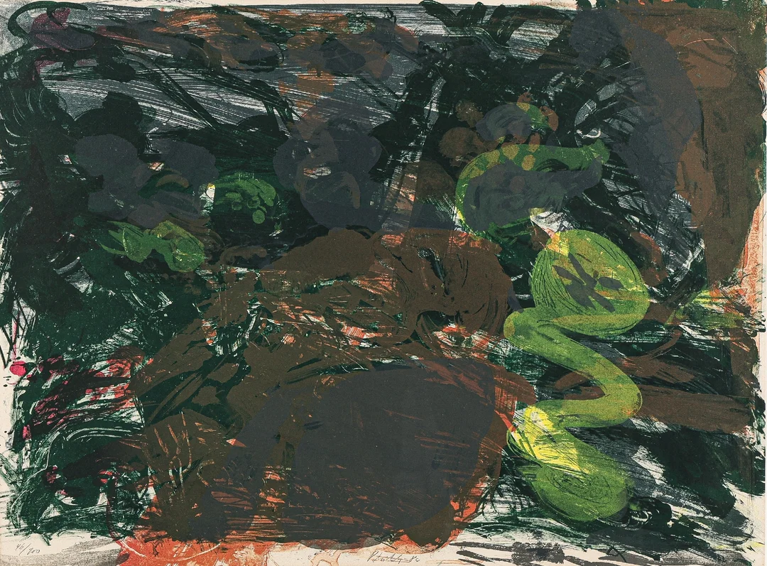 Per Kirkeby (1938-2018): Composition, lithograph in colors. 1980 — Paintings and sculptures/Prints and photography — Lauritz