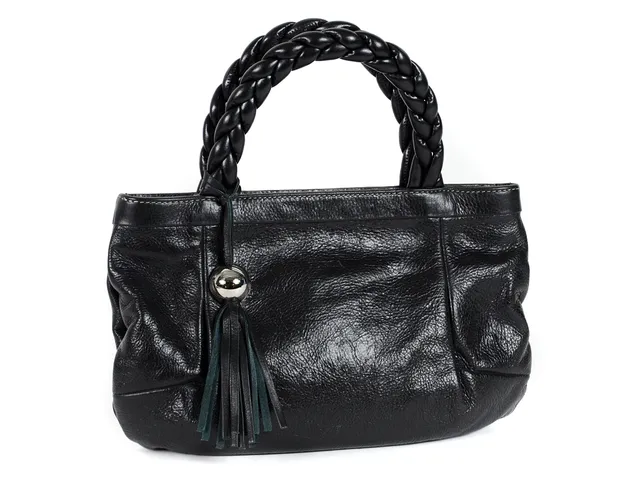 VÄSKA, FURLA, svart läder med vitmetalldetalj, 30x22 cm.