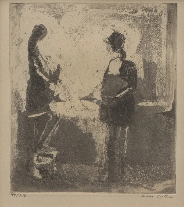LOUIS BASTIN. Paret, etsning nr 49/150, signerad.