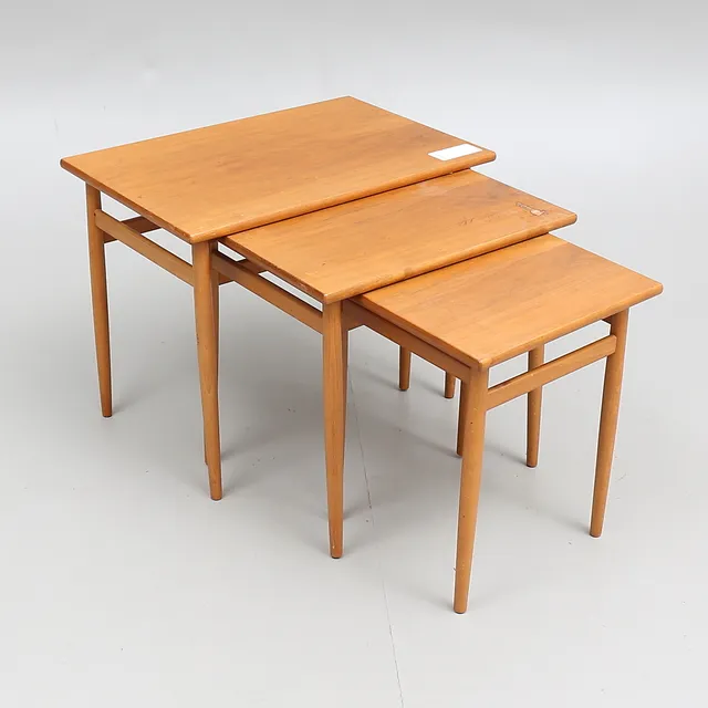 SATSBORD, 3 delar, teak, 1950/60-tal.