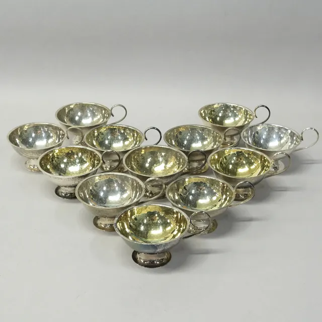 PUNSCHMUGGAR, SILVER, 12 STYCKEN.
