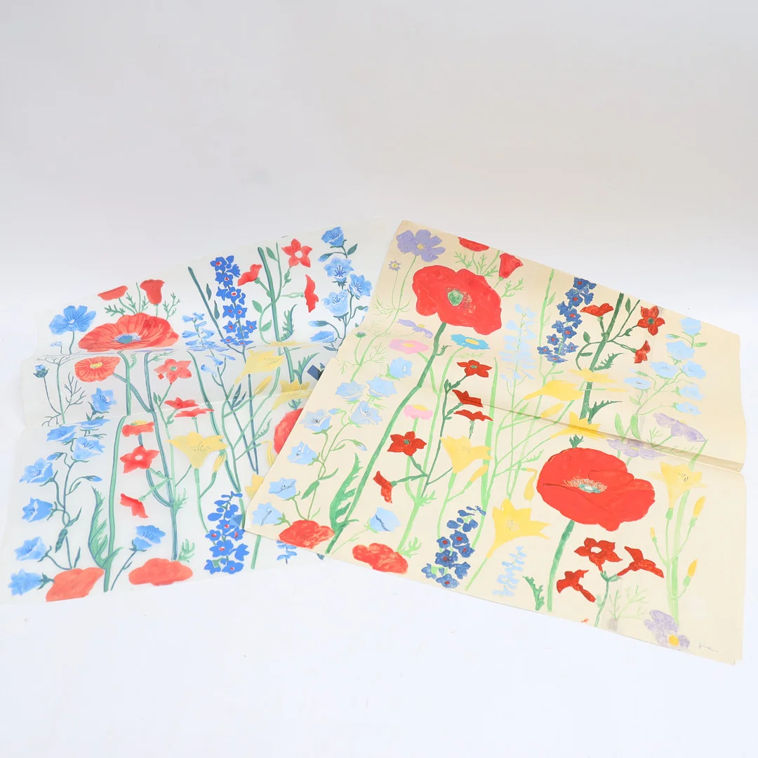 STINA SUNESSON. 2st målningar, motiv med blomster, akvarell, en signerad. — Paintings — Falun Auktionsbyrå
