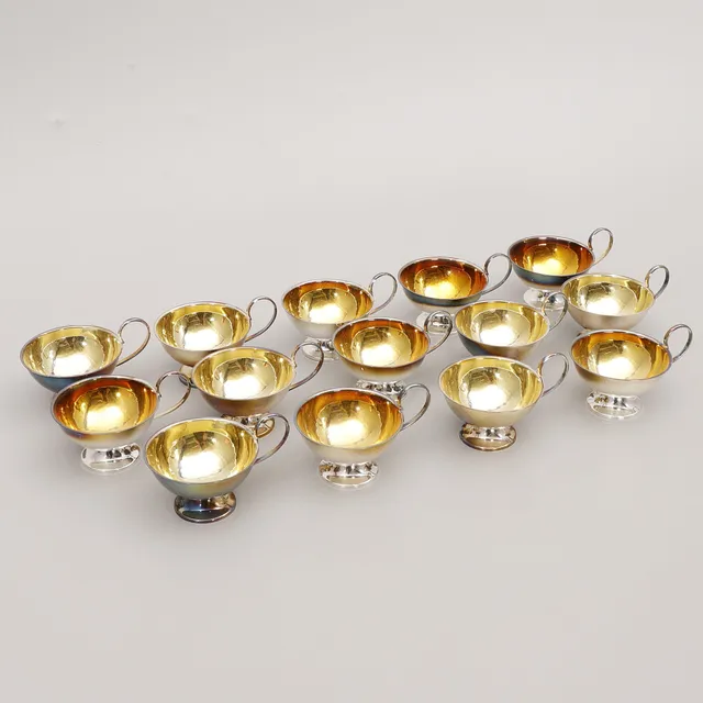 PUNSCHMUGGAR, 14 st, silver, Ceson, 1979, totalvikt 437 gram.