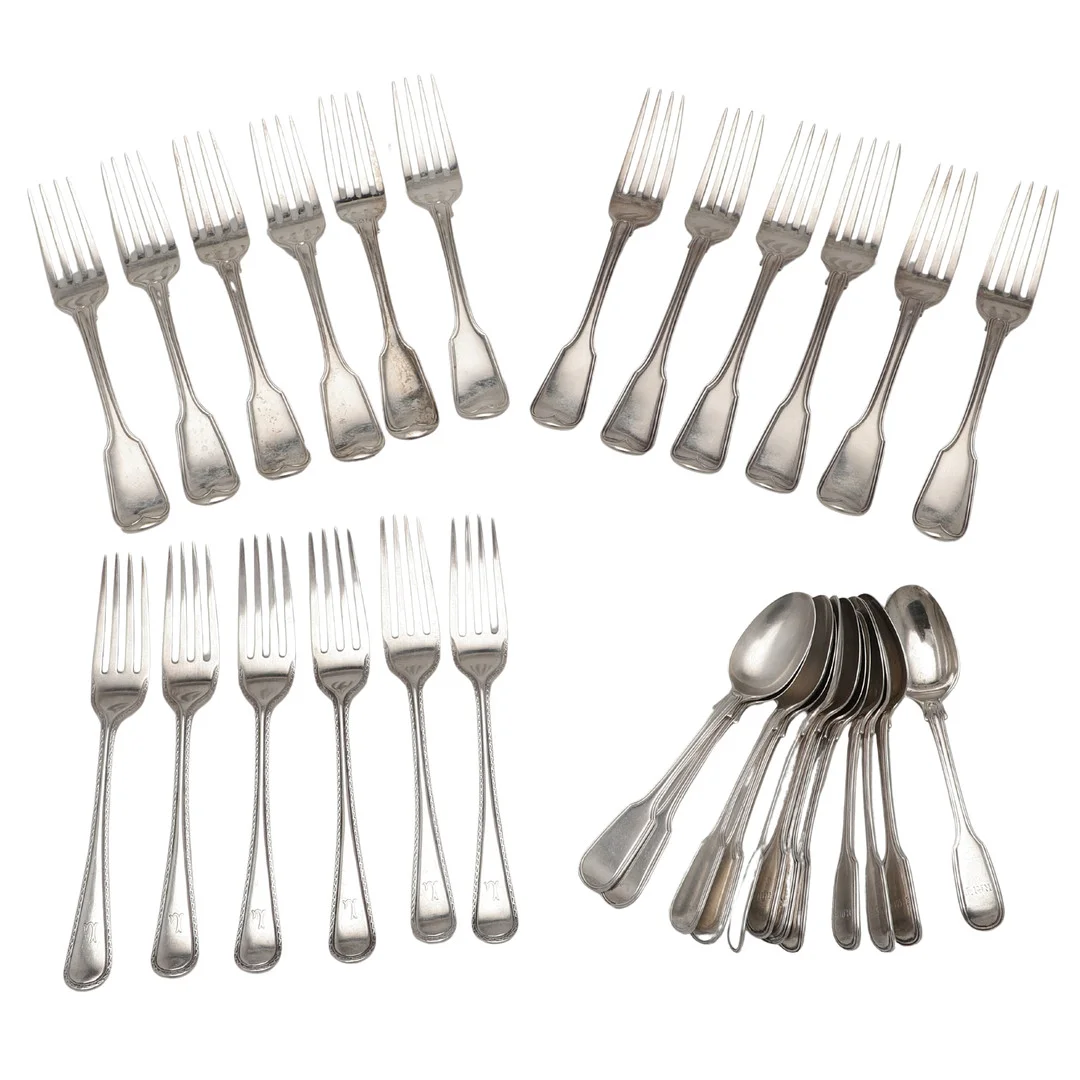 MIXED SILVER FLATWARE. — Silver — Lawrences Auctioneers