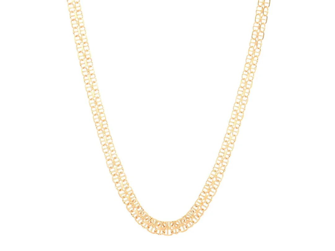 COLLIER, 18K guld, X-länk med stav 5-6,5 mm, längd 41 cm, vikt 11,8 g. — Smycken/Collier — Kaplans