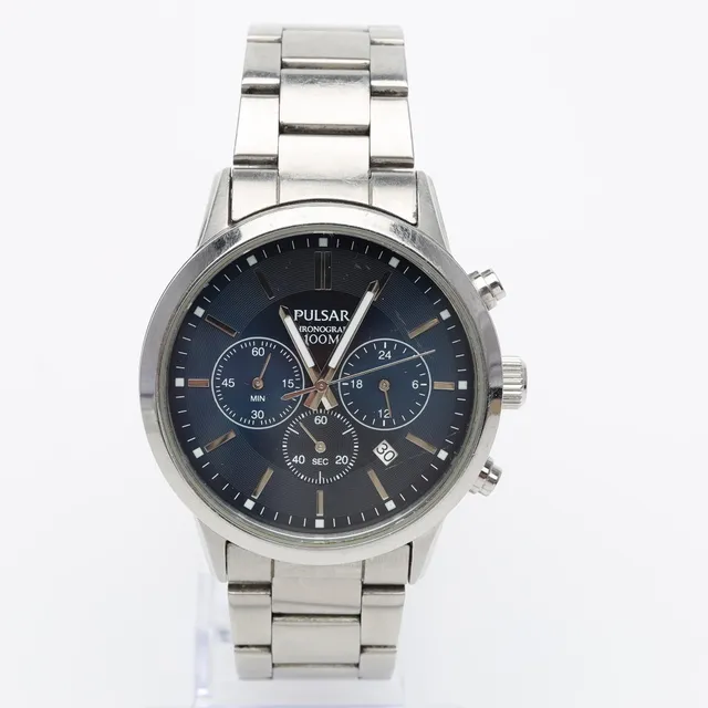ARMBANDSUR, stål, Pulsar Chronograph 100m.