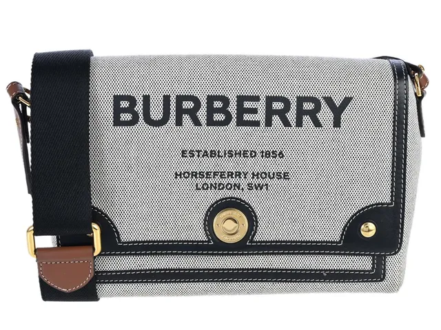 BURBERRY, VÄSKA, Messenger Bag, Horseferry Print grå, svart, brunt skinn, guldfärgade beslag, 25x16x8,5 cm, avtagbar axelrem, originalkvitto från 2023, tag, dustbag, originalkartong. Excellent Condition.