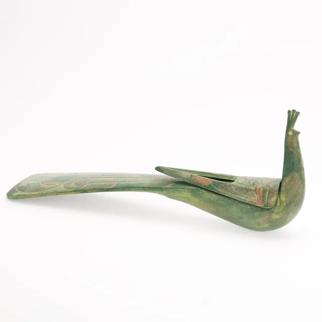 SAEGUSA SOTARO. Bronze skulptur, påfugl, Japan.