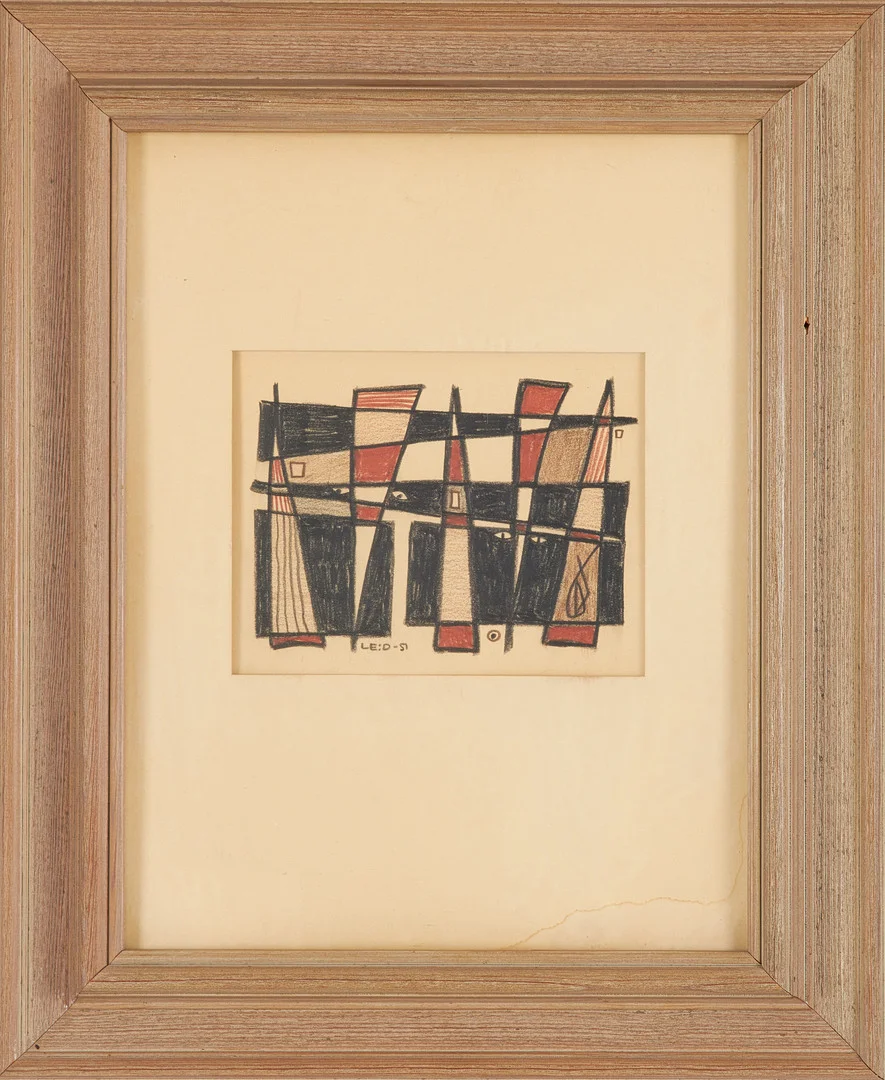 LARS ENGLUND (1933-2025). Figurkomposition, krita på papper, monogramsignerad och daterad -51. — Paintings — Stockholms Auktionsverk Sickla