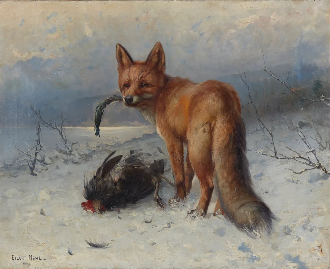 Mehl, Eilert — Rev med bytte, 1889 — Kunst/Maleri — Blomqvist