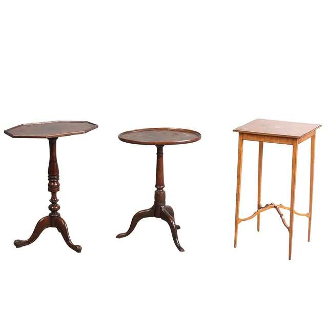 TWO 19TH CENTURY OCCASIONAL TABLES AND AN EDWARDIAN TABLE (3).