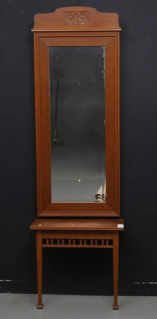 SPEGEL MED KONSOLBORD, ek, jugend, tidigt 1900-tal.
