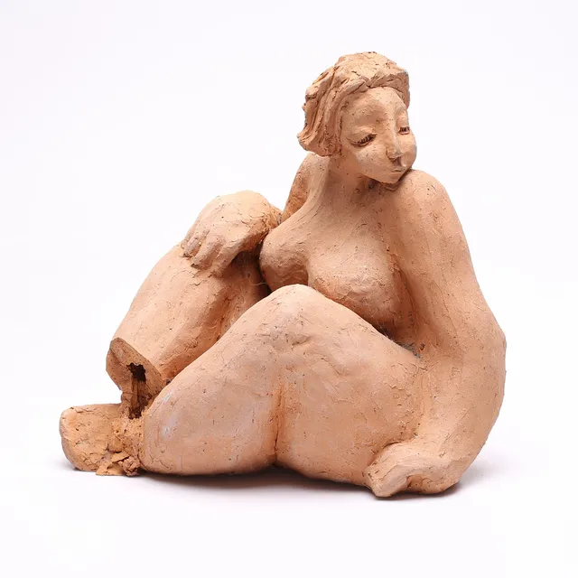 OIDENTIFIERAD KONSTNÄR. skulptur, patinerad gips, otydligt signerad och daterad.