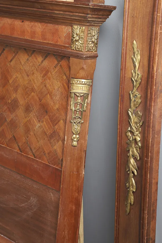 A FRENCH PARQUETRY BEDSTEAD.