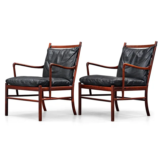 Ole Wanscher, karmstolar, ett par "Colonial Chair, PJ 149", Poul Jeppesen, Danmark.