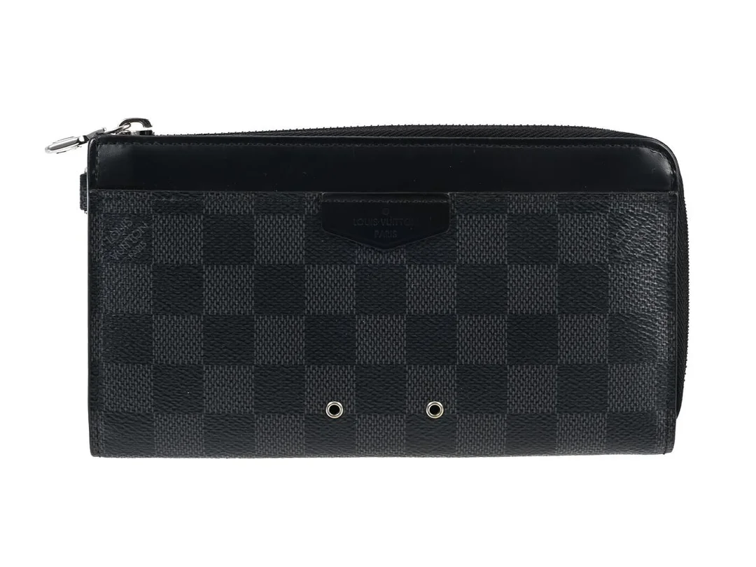 PLÅNBOK, LOUIS VUITTON, Zippy Dragonne, damier graphite, silverfärgade beslag, 19,5x11x1,5 cm, märkt CA3220, år 2020. — Accessoarer/Plånböcker — Kaplans