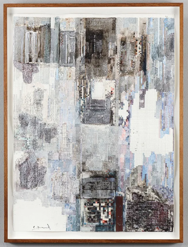 ERLAND BRAND collage, signerat.