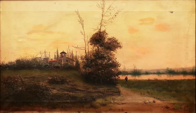 CATALAN SCHOOL, EARLY 20TH CENTURY. River landscape.
