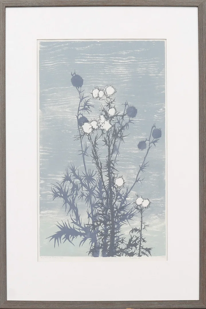 TORBJÖRN ZETTERHOLM. Original träsnitt, "tistlar" no 2/20, signerad. — Engravings & Prints — Södermanlands Auktionsverk