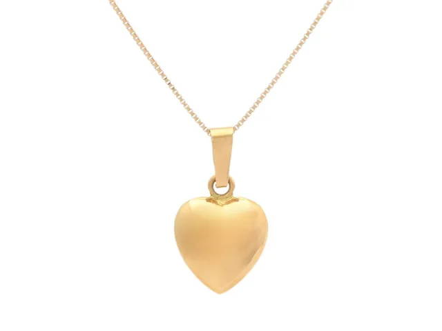 HÄNGE MED KEDJA, 18K guld, hjärta, venezialänk, längd 37,5 cm, vikt 3,8 g.