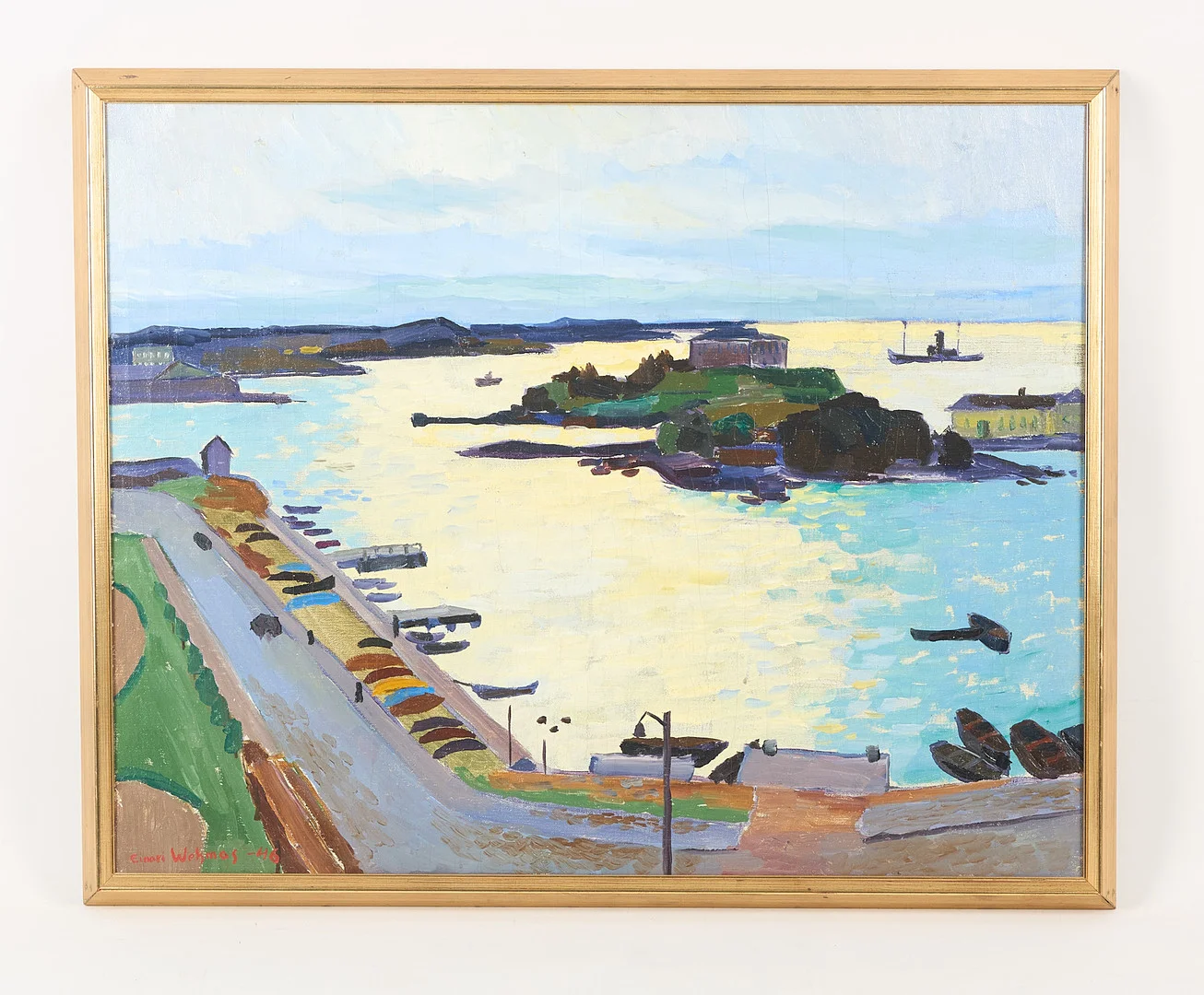 EINARI WEHMAS. Vy från Brunnsparken i Helsingfors, signerad samt daterad -46, olja på duk. — Paintings — Stockholms Auktionsverk Helsinki
