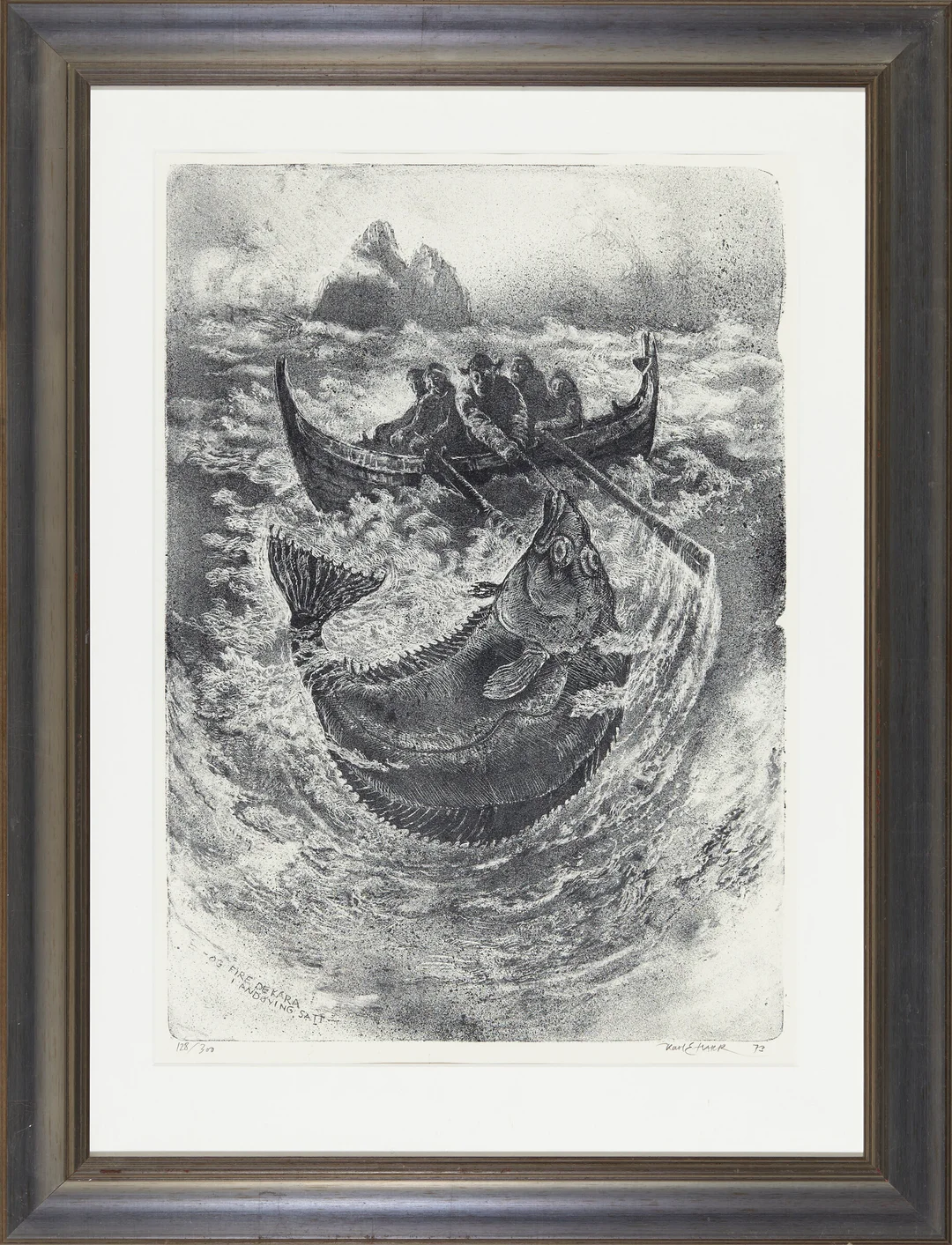 Harr, Karl Erik — "Og fire de kara i andøving satt" 1973 — Kunst/Grafikk — Blomqvist