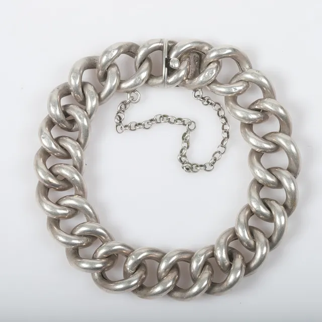 ARMBAND, pansarlänk, silver.