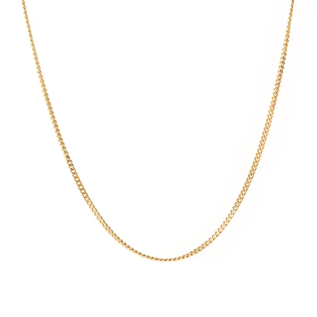 HALSKEDJA, 18K guld. pansarlänk, kattfotstämplad.