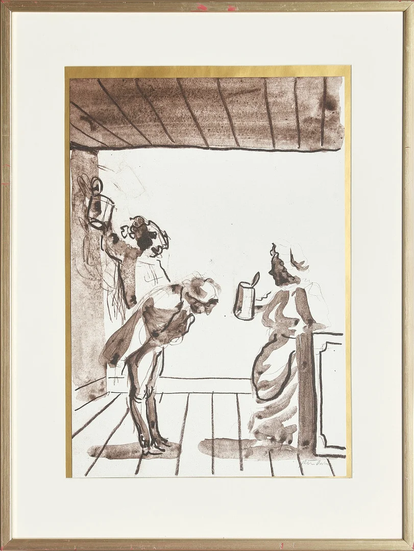 PETER DAHL (SVERIGE, 1934–2019). Litografi ur "Fredmans epistlar", signerad. — Engravings & Prints — Crafoord Auktioner Stockholm